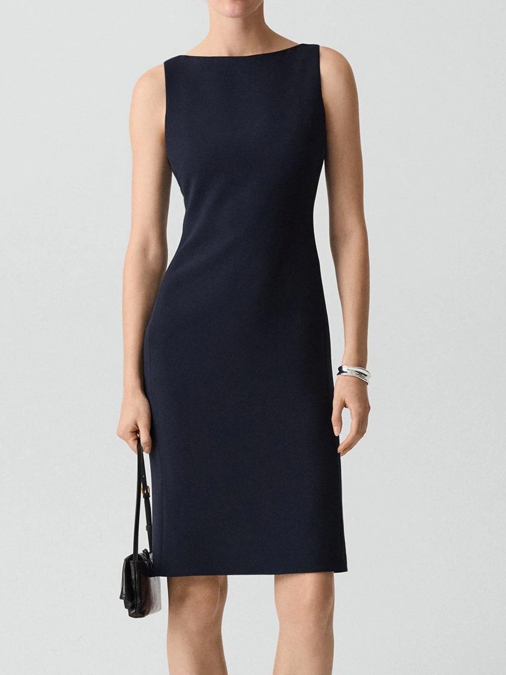 Theory Boat Neck Dress Sleeveless Dark Navy Small